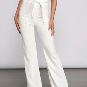 Windsor White Wide Leg Women's Pants